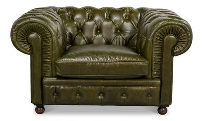 Sarreid Savile Top Grain Leather Chair