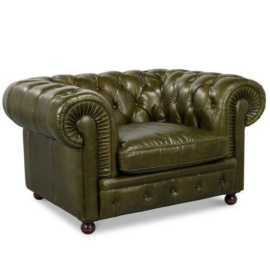 Sarreid Savile Top Grain Leather Chair