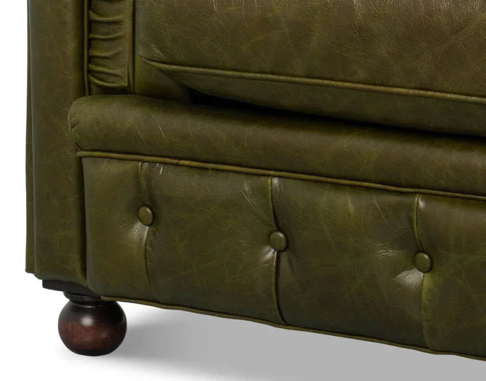 Sarreid Savile Top Grain Leather Sofa