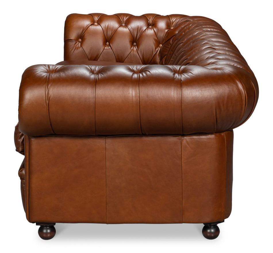 Sarreid Savile Top Grain Leather Sofa