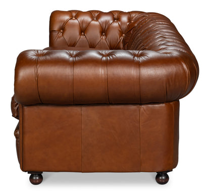 Sarreid Savile Top Grain Leather Sofa