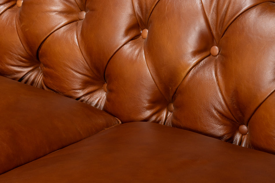 Sarreid Savile Top Grain Leather Sofa