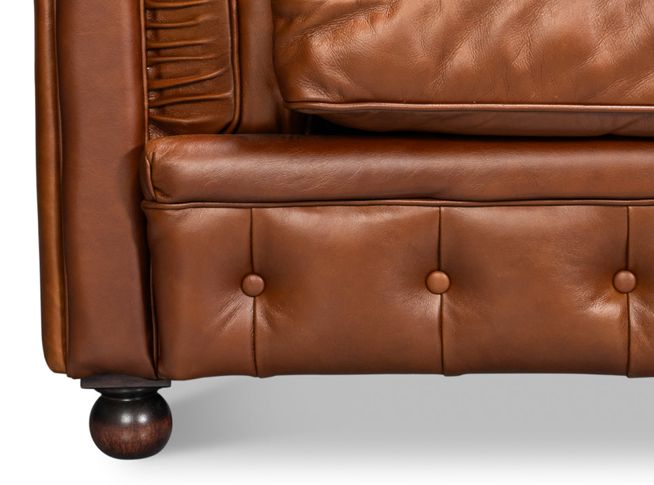 Sarreid Savile Top Grain Leather Sofa