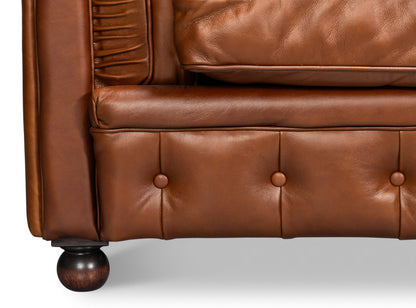 Sarreid Savile Top Grain Leather Sofa