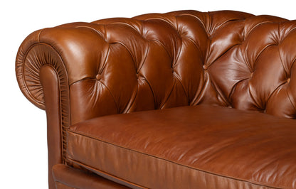 Sarreid Savile Top Grain Leather Sofa