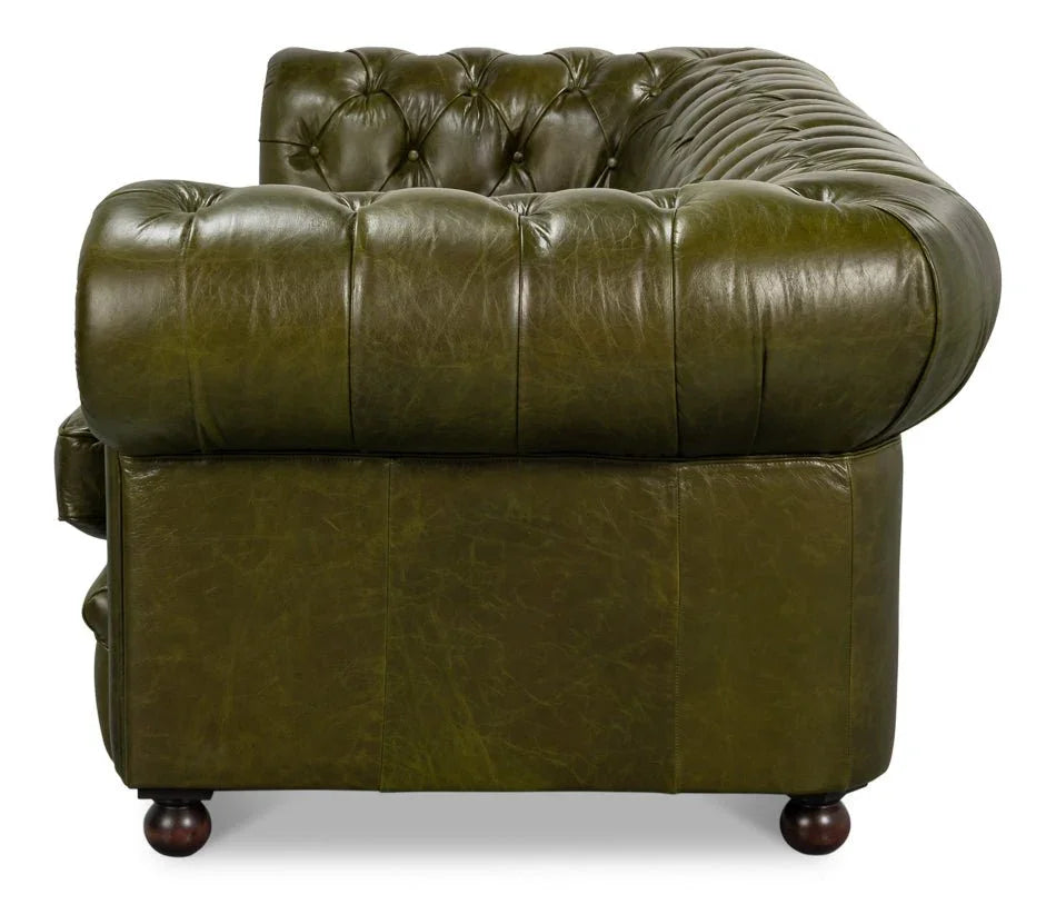 Sarreid Savile Top Grain Leather Sofa