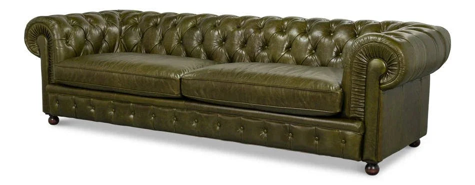 Sarreid Savile Top Grain Leather Sofa