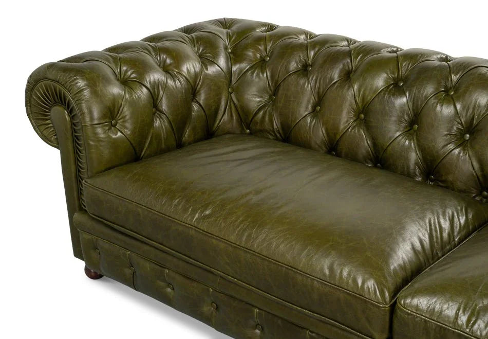 Sarreid Savile Top Grain Leather Sofa