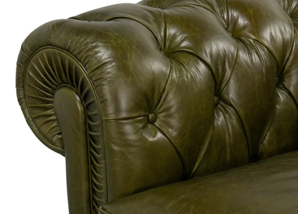 Sarreid Savile Top Grain Leather Sofa