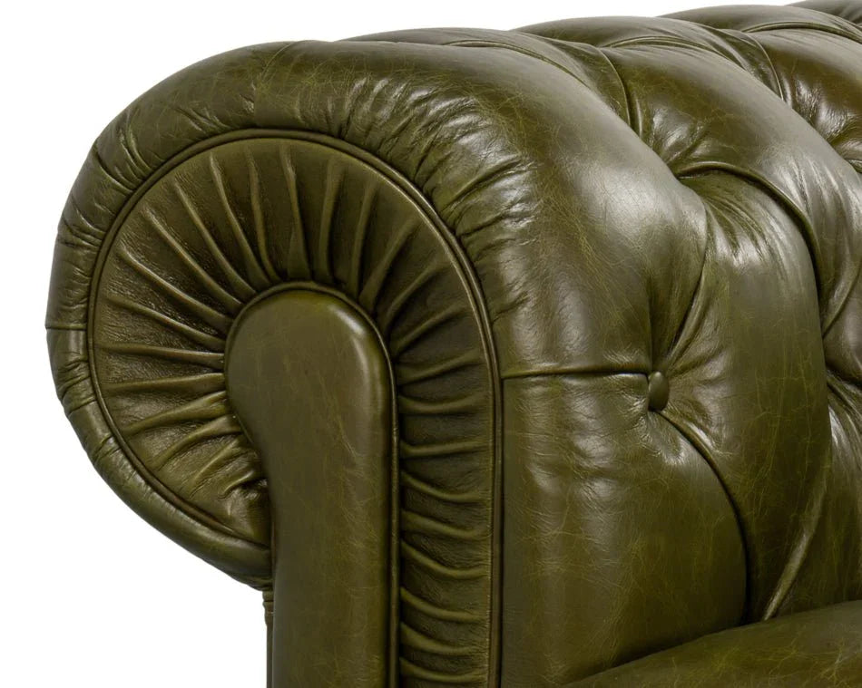 Sarreid Savile Top Grain Leather Sofa