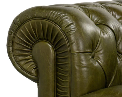 Sarreid Savile Top Grain Leather Sofa