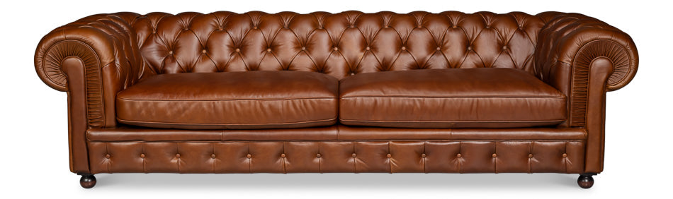 Sarreid Savile Top Grain Leather Sofa