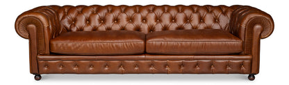 Sarreid Savile Top Grain Leather Sofa