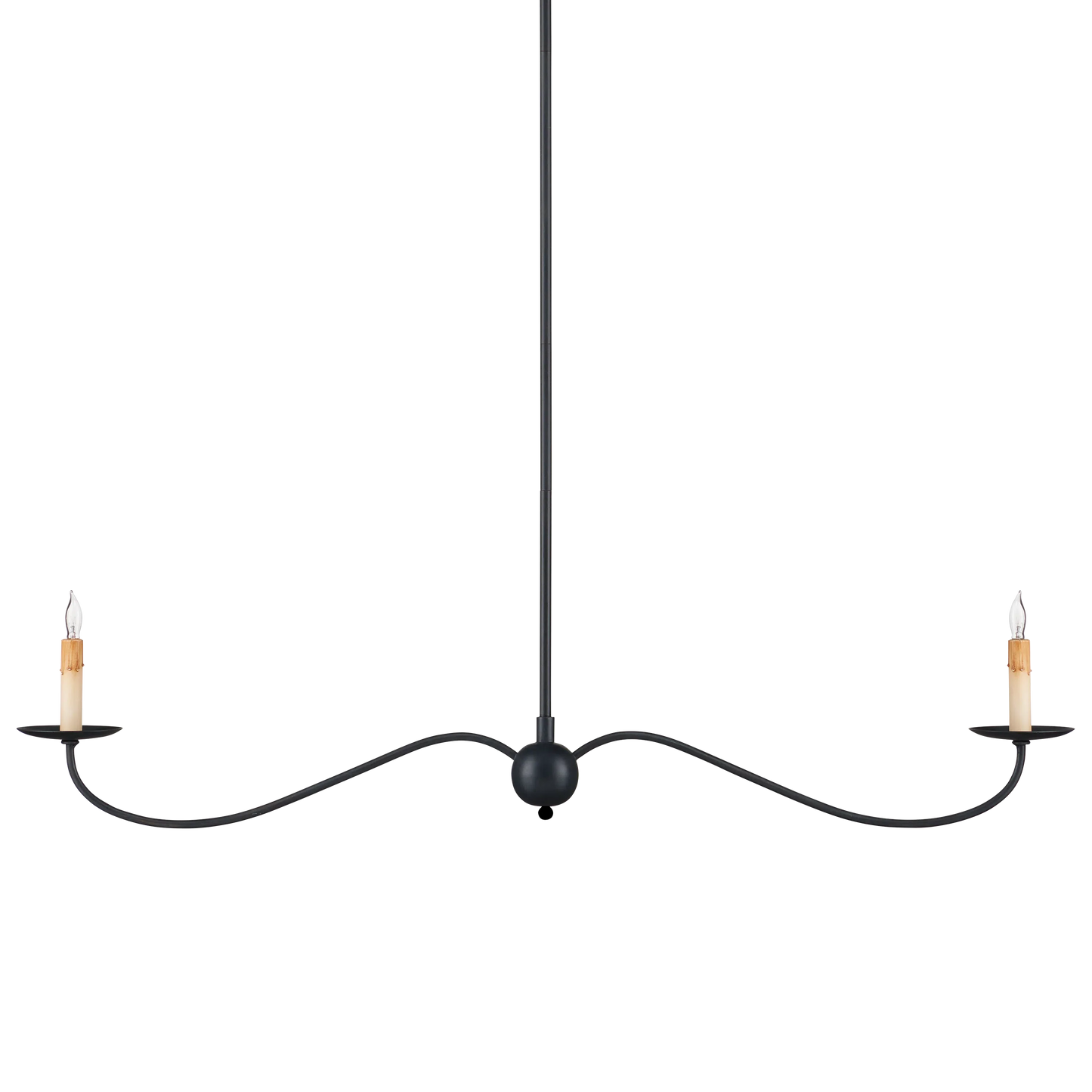 Saxon Black Linear Chandelier-Chandeliers-Currey & Co-Sideboards and Things