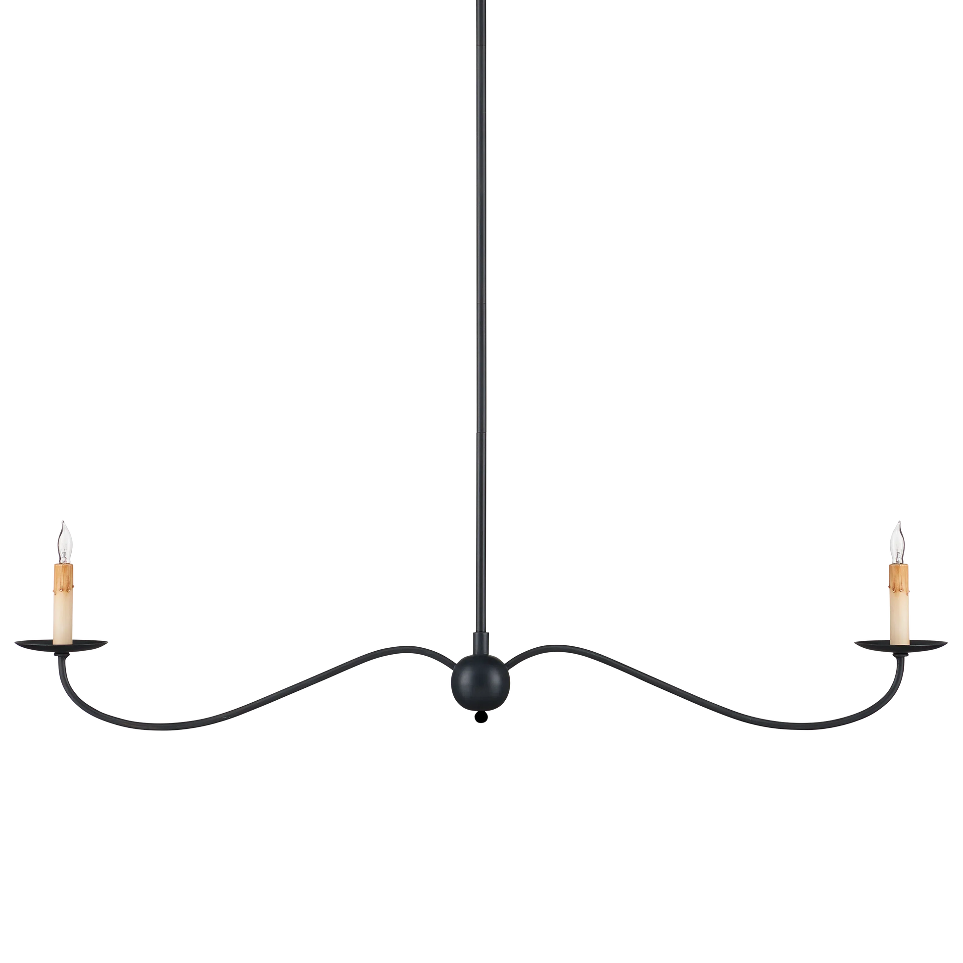 Saxon Black Linear Chandelier-Chandeliers-Currey & Co-Sideboards and Things