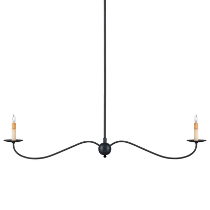 Saxon Black Linear Chandelier-Chandeliers-Currey & Co-Sideboards and Things