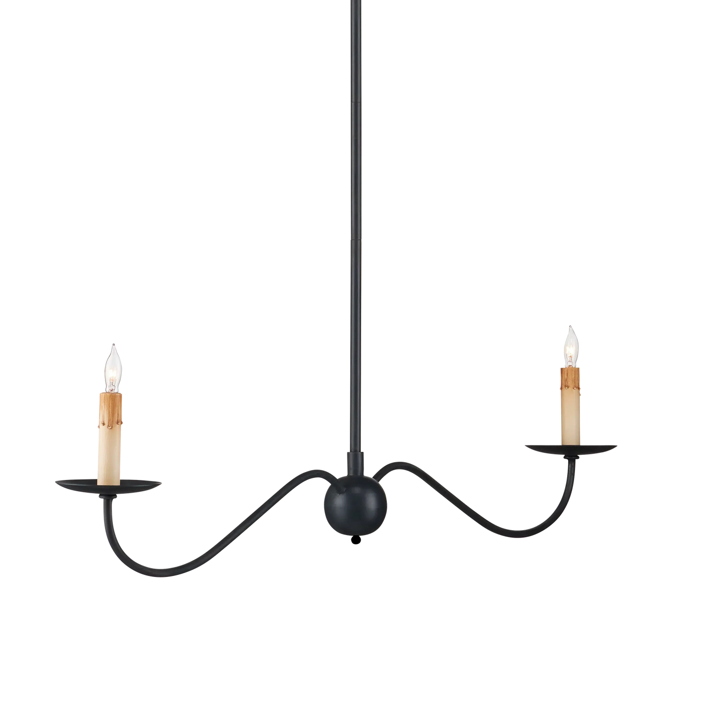 Saxon Black Linear Chandelier-Chandeliers-Currey & Co-Sideboards and Things