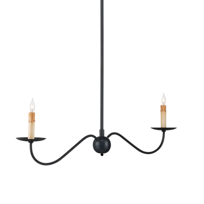 Saxon Black Linear Chandelier-Chandeliers-Currey & Co-Sideboards and Things