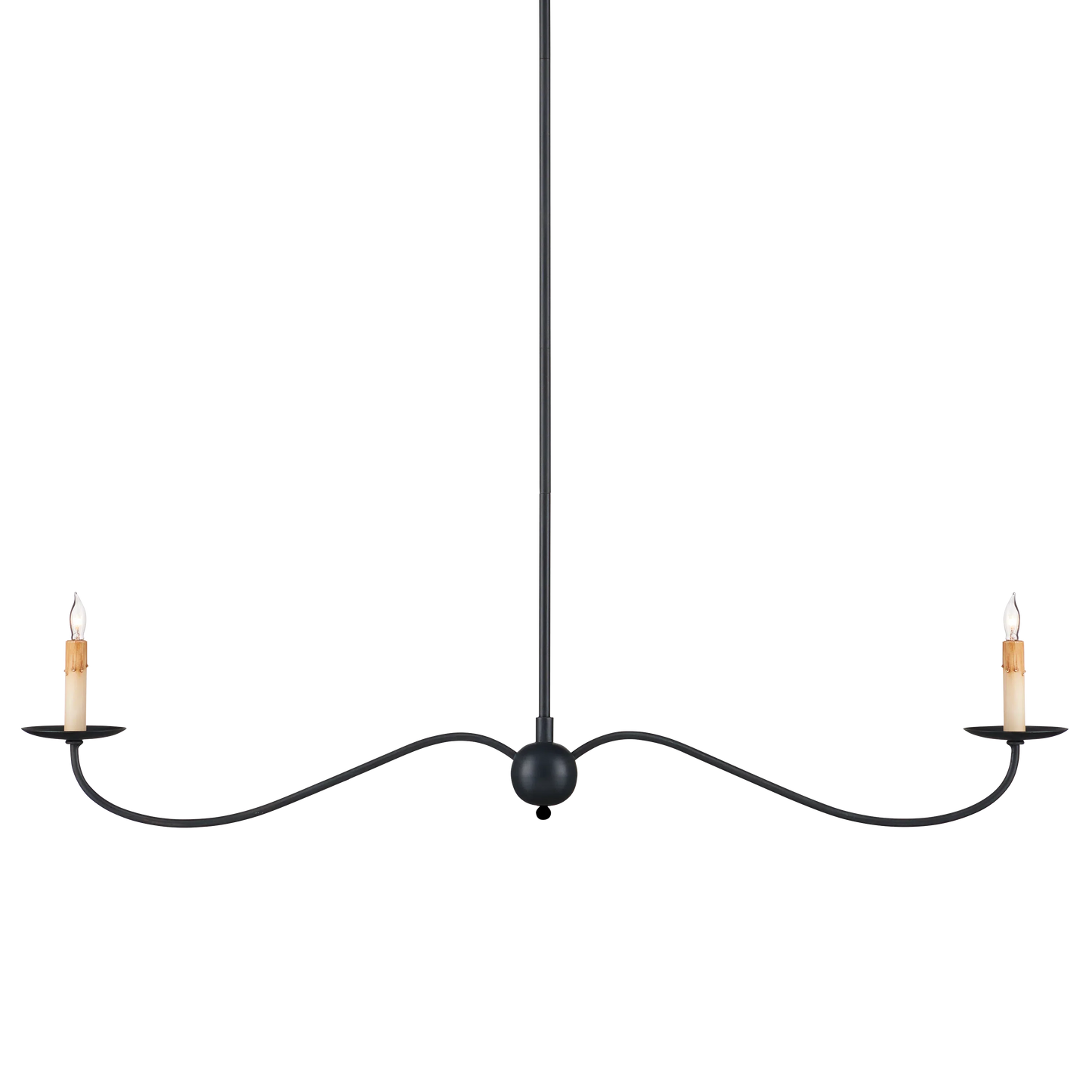 Saxon Black Linear Chandelier-Chandeliers-Currey & Co-Sideboards and Things