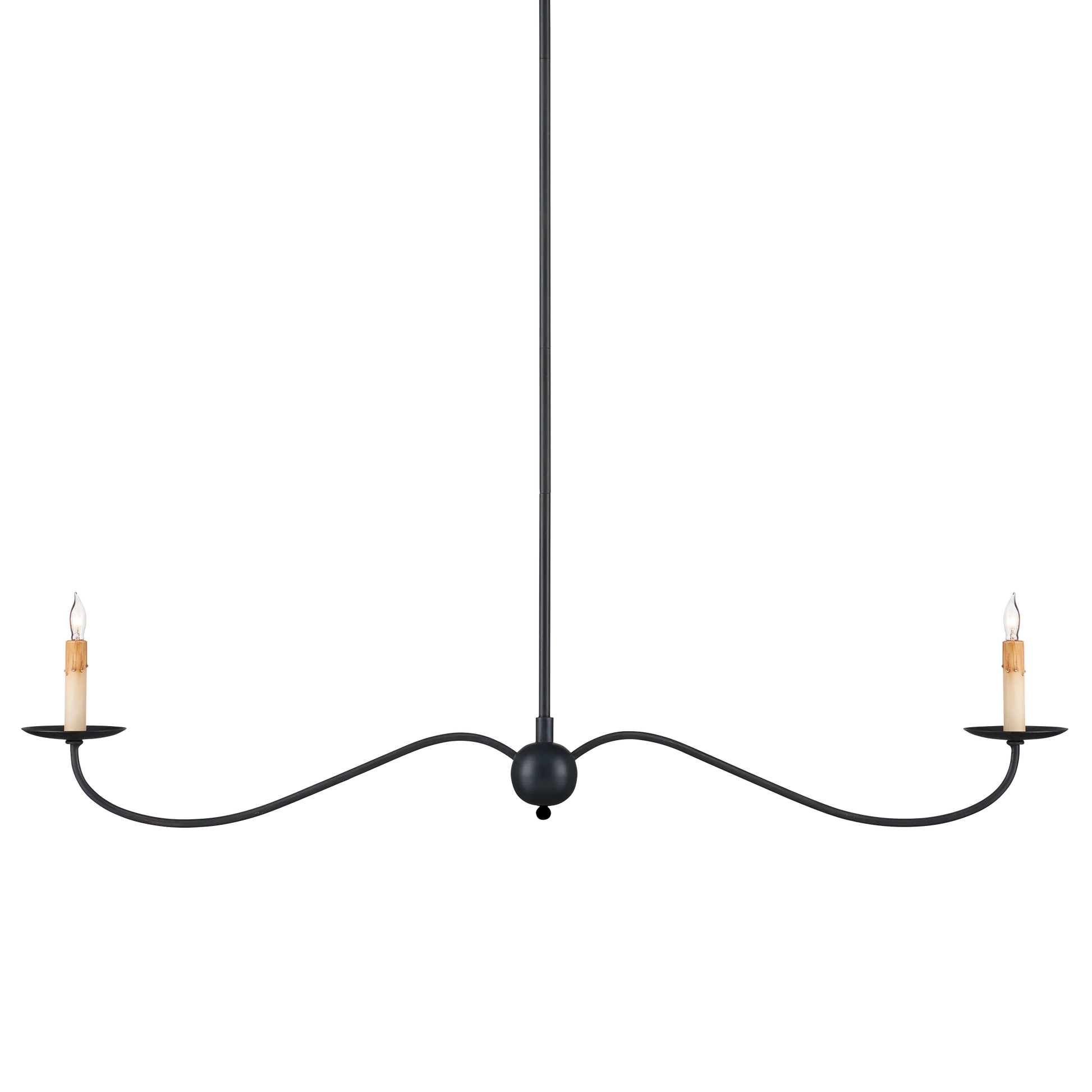 Saxon Black Linear Chandelier-Chandeliers-Currey & Co-Sideboards and Things