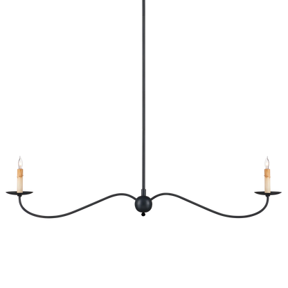 Saxon Black Linear Chandelier-Chandeliers-Currey & Co-Sideboards and Things