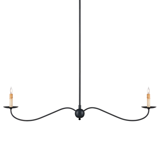 Saxon Black Linear Chandelier-Chandeliers-Currey & Co-Sideboards and Things