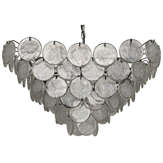 Scala Metal and Glass Chandelier-Chandeliers-Noir-Sideboards and Things