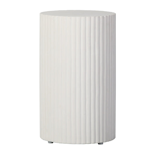 Scallop Accent Table Tall - White Outdoor End Table-Outdoor Side Tables-Seasonal Living-Sideboards and Things