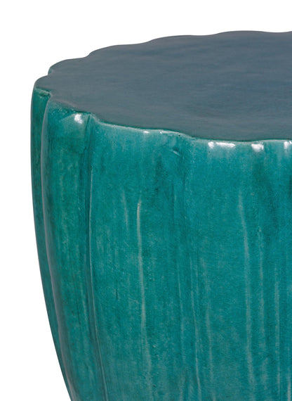 Scallop Stool - Aquamarine Outdoor Stool-Poufs and Stools-Seasonal Living-Sideboards and Things