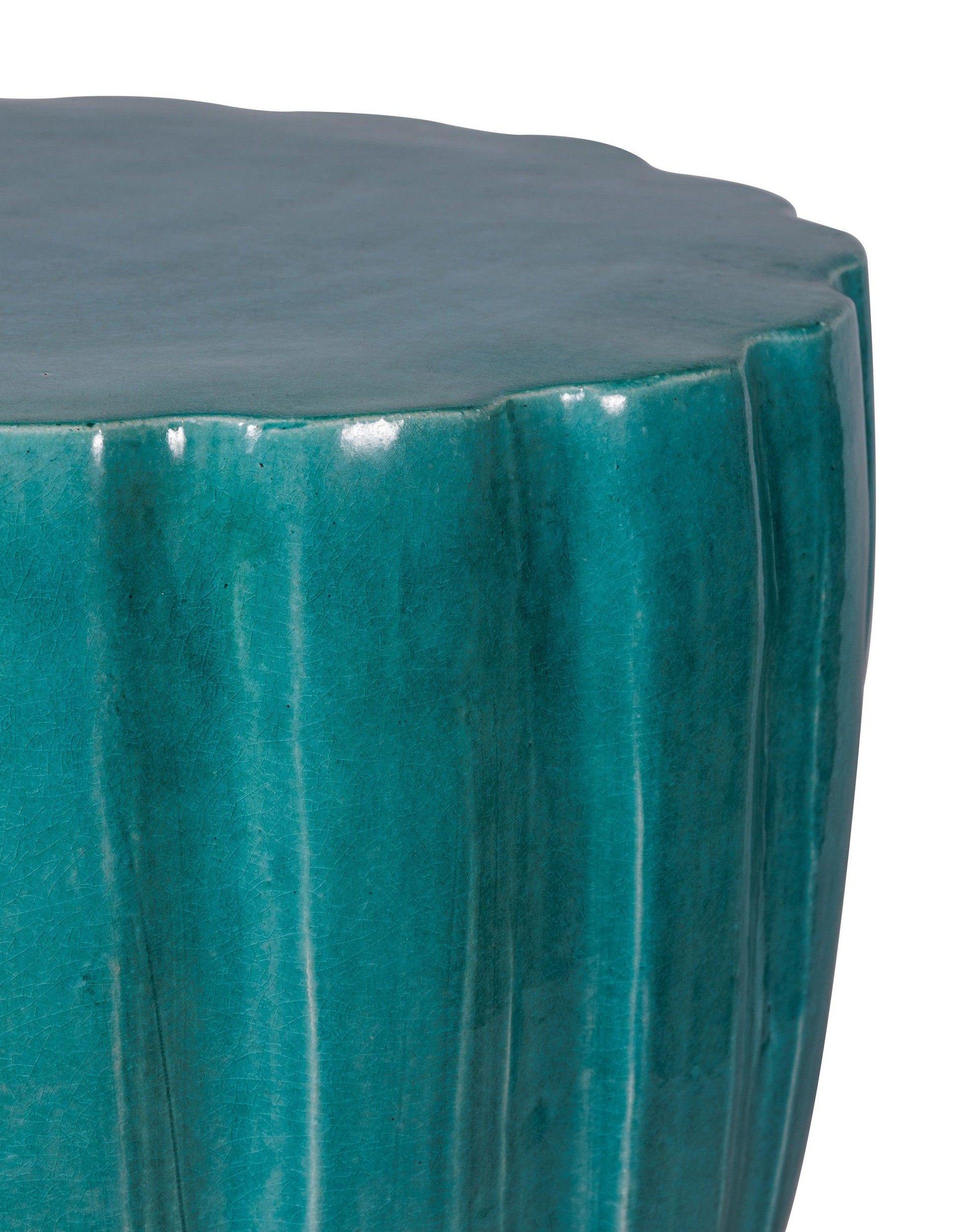 Scallop Stool - Aquamarine Outdoor Stool-Poufs and Stools-Seasonal Living-Sideboards and Things