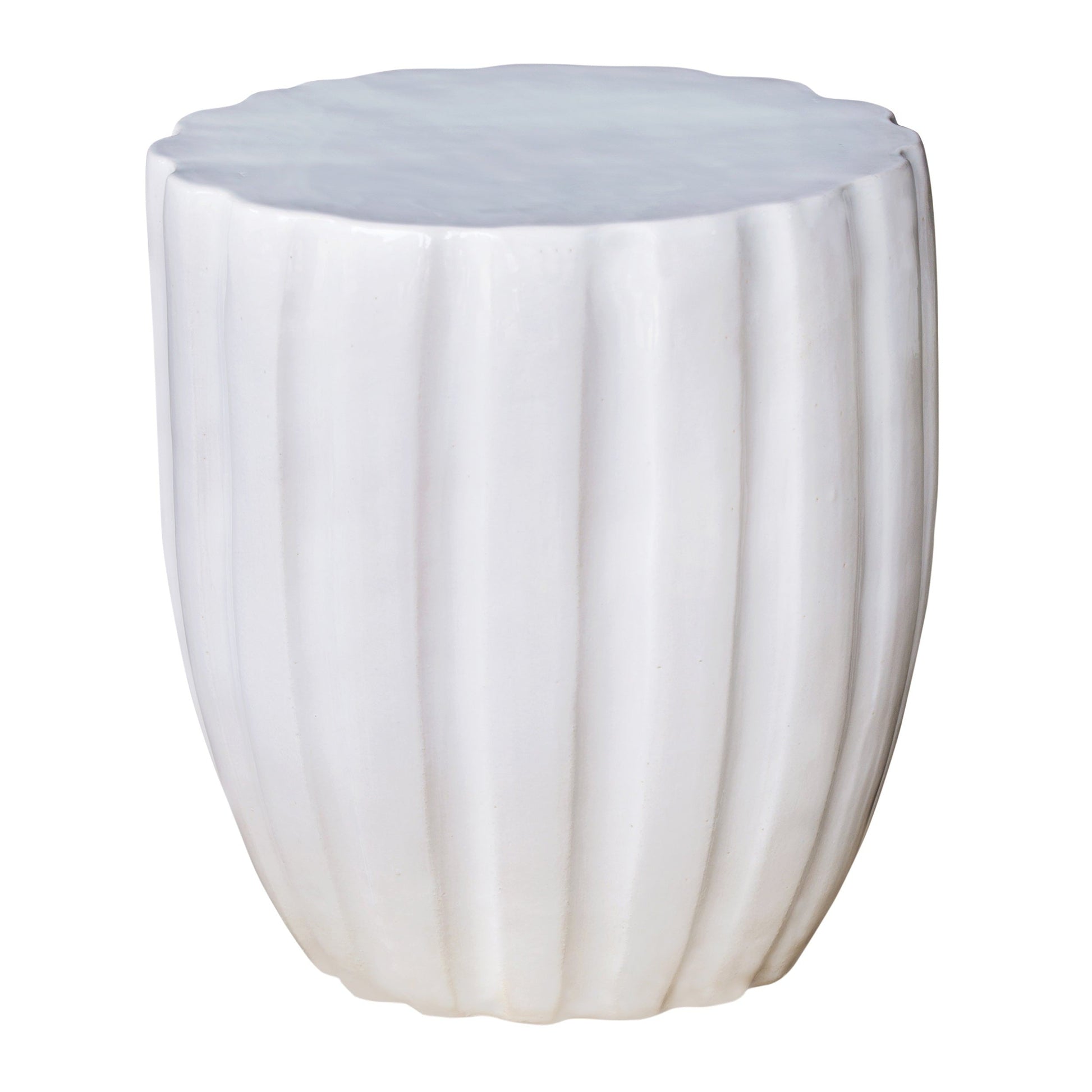 Scallop Stool - Snow White Outdoor Stool-Poufs and Stools-Seasonal Living-Sideboards and Things