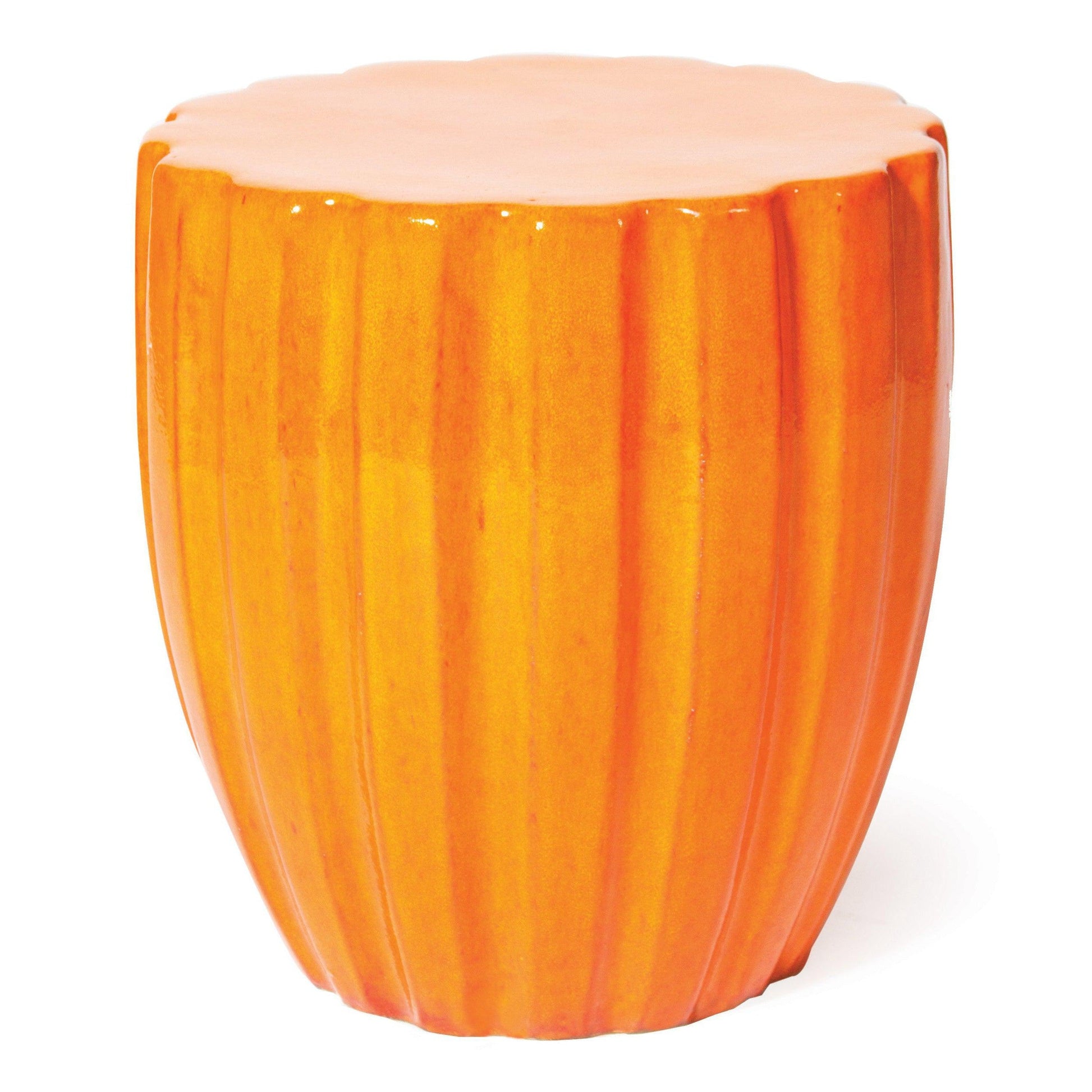 Scallop Stool - Tuscan Orange Outdoor Stool-Poufs and Stools-Seasonal Living-Sideboards and Things