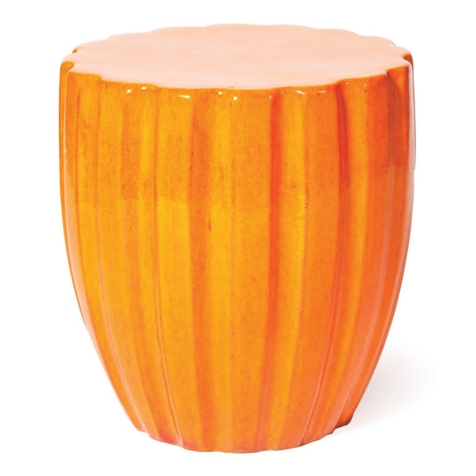 Scallop Stool - Tuscan Orange Outdoor Stool-Poufs and Stools-Seasonal Living-Sideboards and Things