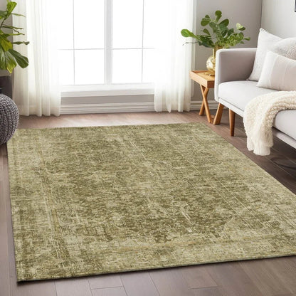 LOOMLAN Rugs Scarlune Brown Washable Indoor-Outdoor Rug
