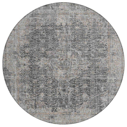 LOOMLAN Rugs Scarlune Gray Washable Indoor-Outdoor Rug