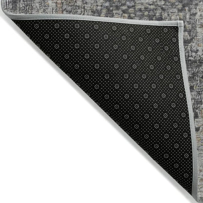LOOMLAN Rugs Scarlune Gray Washable Indoor-Outdoor Rug