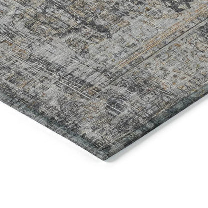 LOOMLAN Rugs Scarlune Gray Washable Indoor-Outdoor Rug