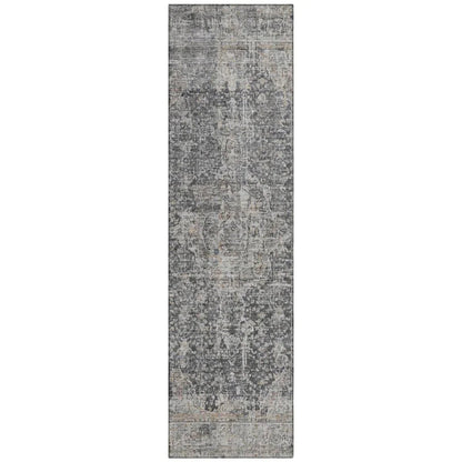 LOOMLAN Rugs Scarlune Gray Washable Indoor-Outdoor Rug
