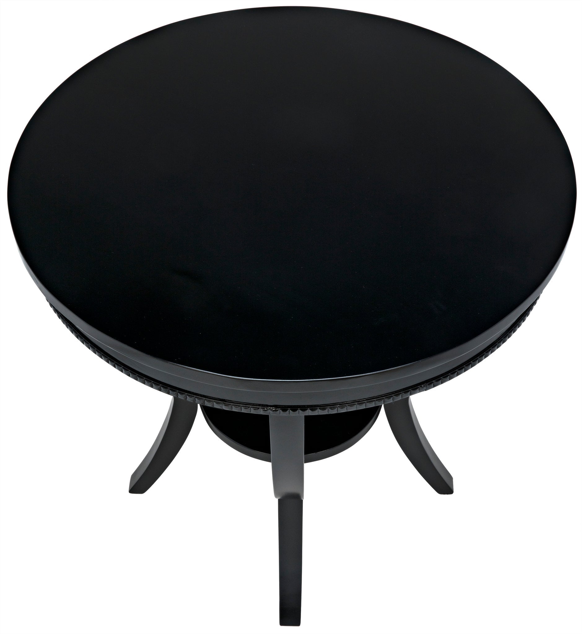 Scheffield Wood Black Round End Table-Side Tables-Noir-Sideboards and Things