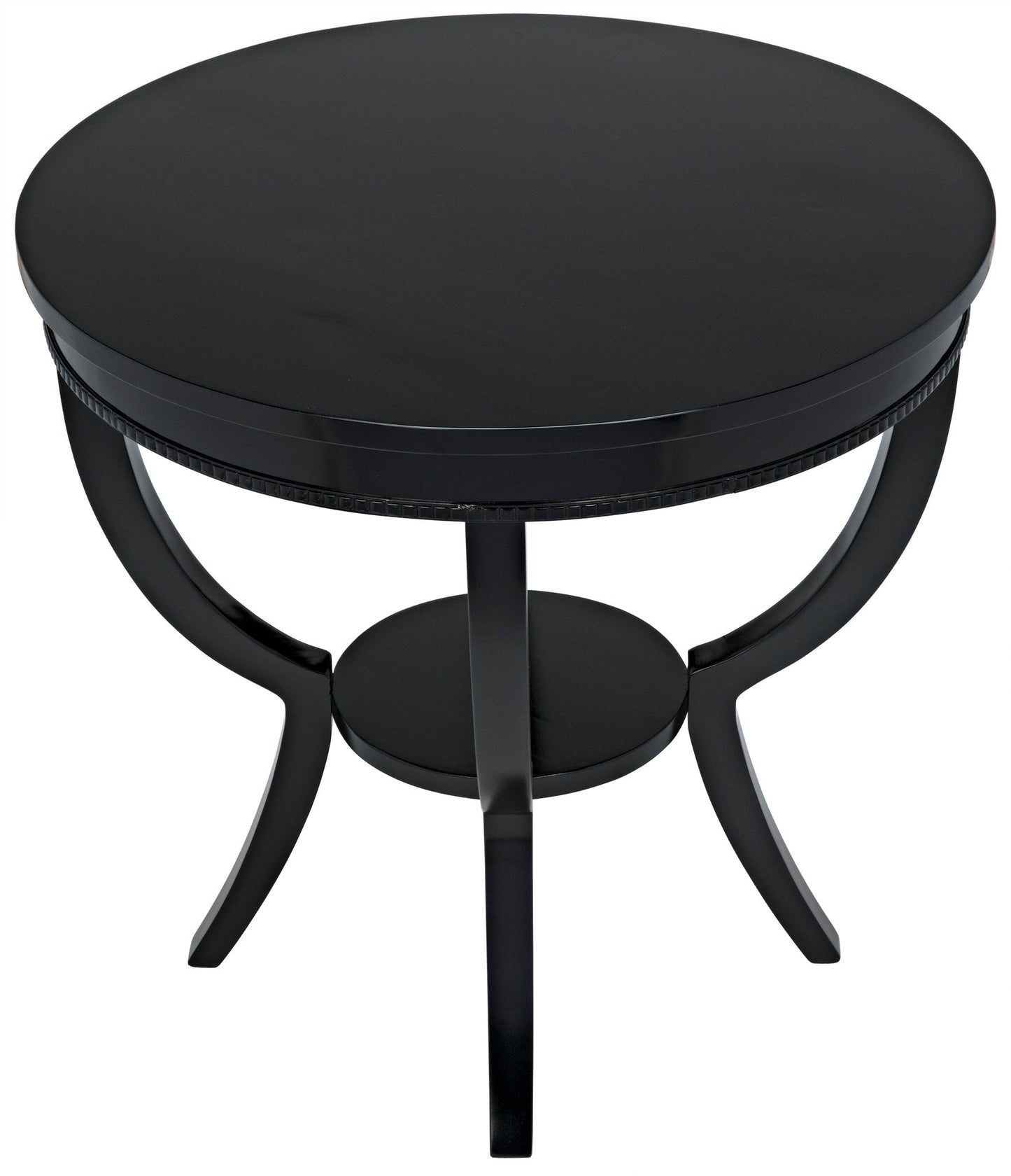 Scheffield Wood Black Round End Table-Side Tables-Noir-Sideboards and Things