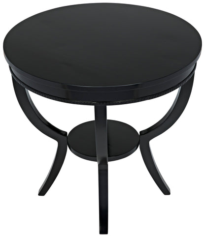 Scheffield Wood Black Round End Table-Side Tables-Noir-Sideboards and Things