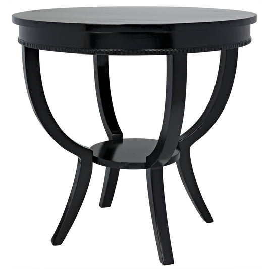 Scheffield Wood Black Round End Table-Side Tables-Noir-Sideboards and Things