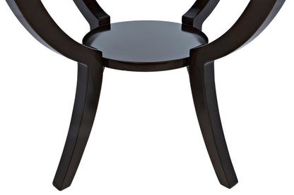 Scheffield Wood Distressed Brown Round End Table-Side Tables-Noir-Sideboards and Things