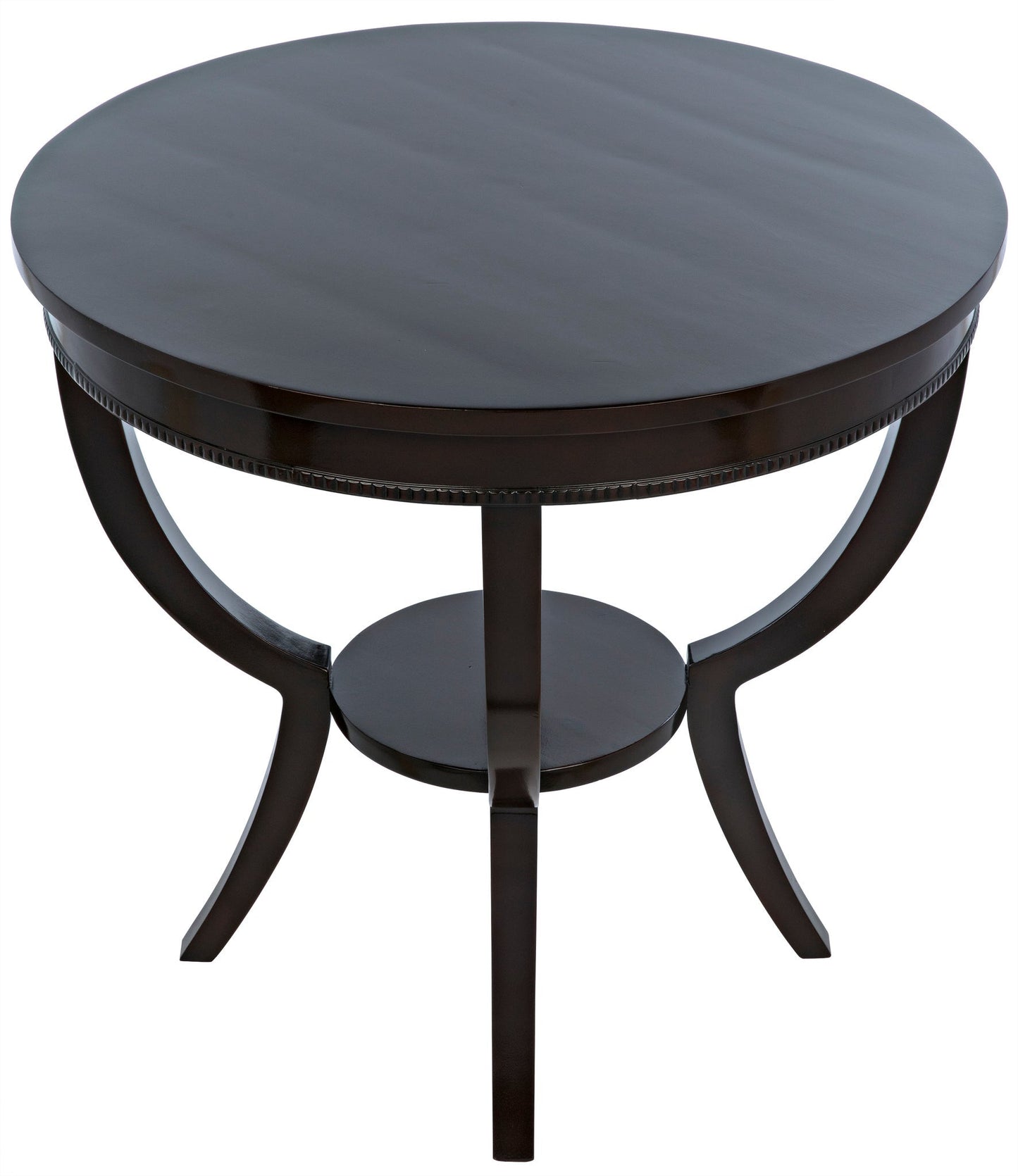 Scheffield Wood Distressed Brown Round End Table-Side Tables-Noir-Sideboards and Things