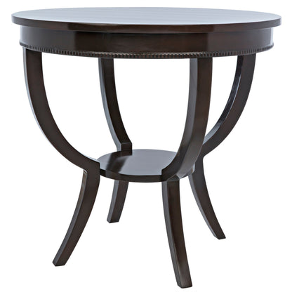 Scheffield Wood Distressed Brown Round End Table-Side Tables-Noir-Sideboards and Things