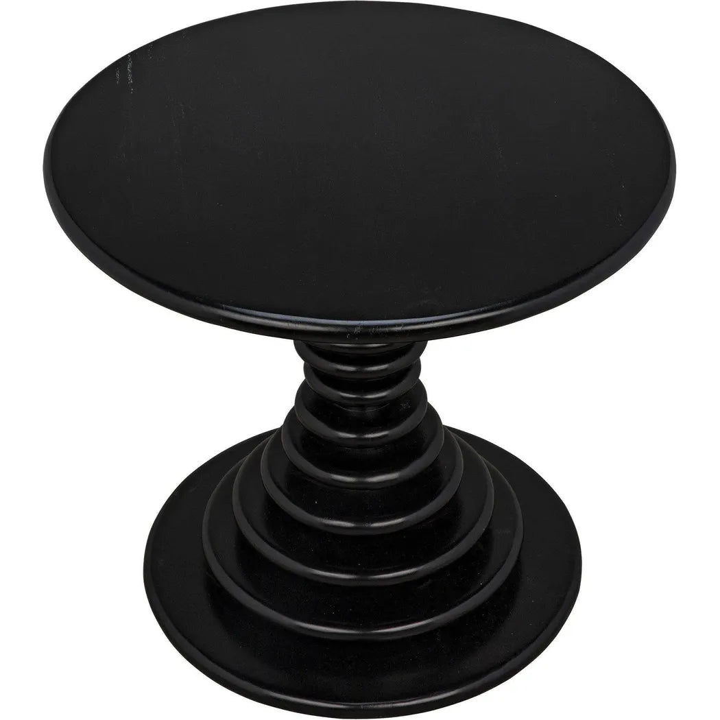 Scheiben Wood Black Round Side Table