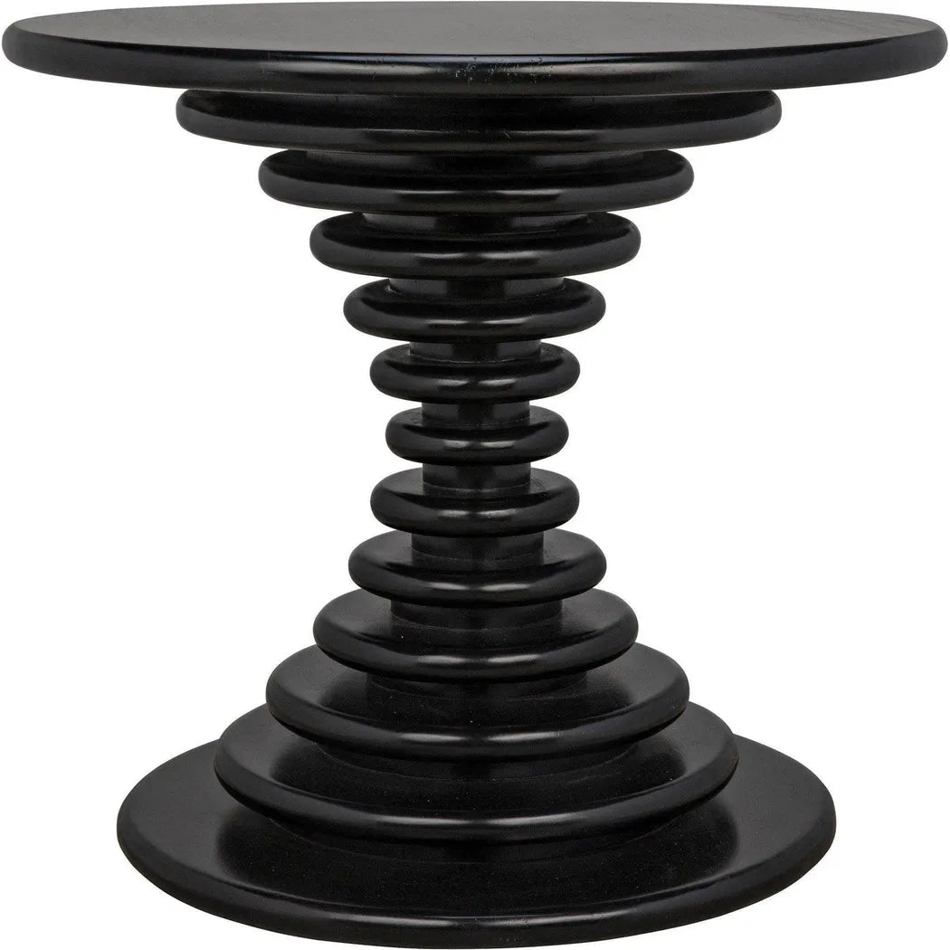 Scheiben Wood Black Round Side Table