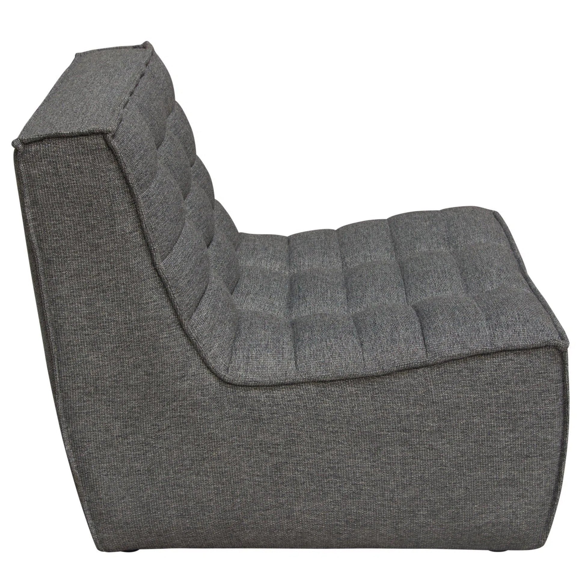 Scooped Seat Armless Chair in Grey Fabric Modular Components Sideboards and Things  By Diamond Sofa