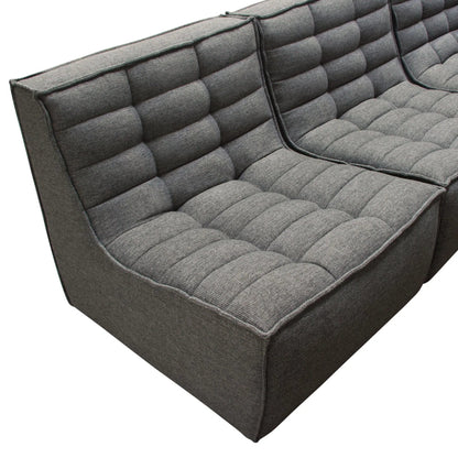 Scooped Seat Armless Chair in Grey Fabric Modular Components Sideboards and Things  By Diamond Sofa