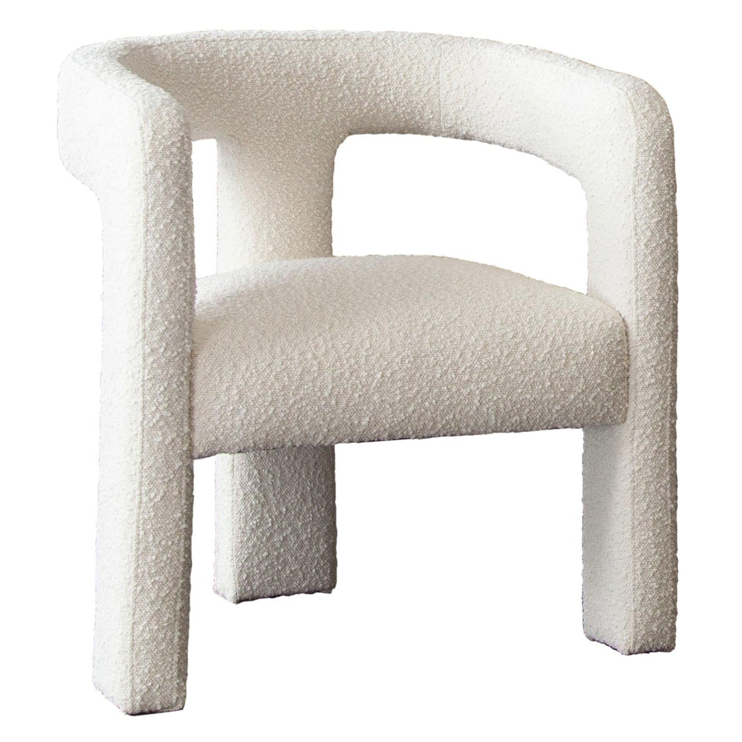 Scout Accent Chair in Ivory Boucle Fabric-Club Chairs-Diamond Sofa-Sideboards and Things 